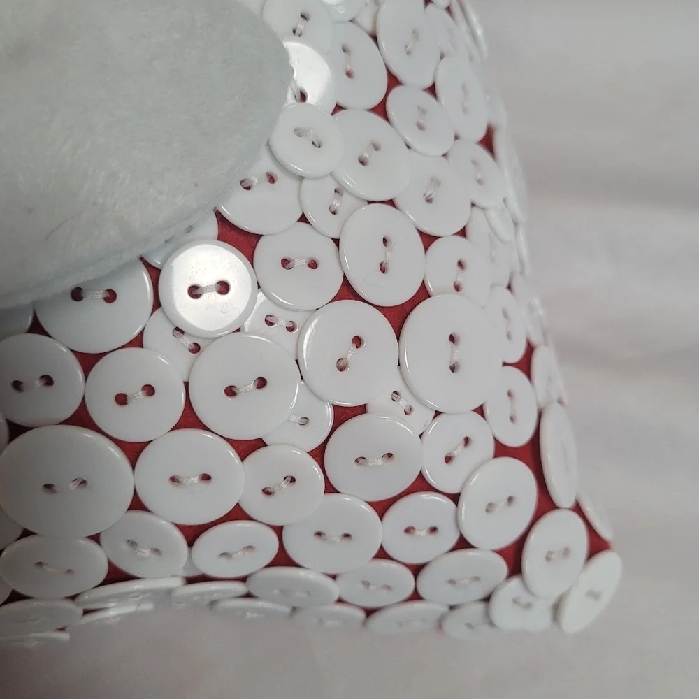 Santa Claus Christmas Decorative Throw Pillow W/ Button Beard 11x11